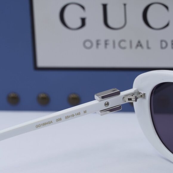 Gucci GG1684SA 006 Oval Sunglasses - White main image 8